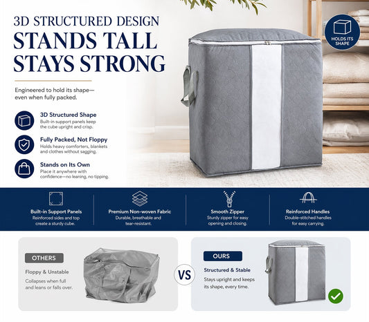 🎁💥LAST DAY SPECIAL PRICE!🔥StorRight™ 90L Heavy-Duty Storage Bag🏆Mothproof & Airtight with Clear Window🛏️ Thick, Airtight & Moving-Ready! 🇬🇧🧳