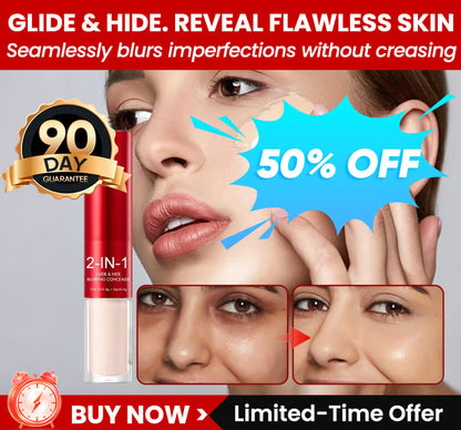 🎁🔥Final 3 hours- BUY 1 GET 1 FREE!!🏆Flash Sale⚡ 50K+ SOLD!💜Dual-Ended Long-Lasting Lightweight Concealer