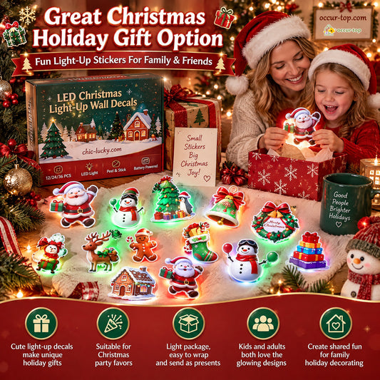 🖤Black Friday Sale: only ￡9.99!! 💞50K+ SOLD! 🎄✨ 50% OFF! LED Christmas Light-Up Wall Decals – built-in LED, pre-installed batteries, 12/24/36pcs. Peel & stick festive glow for walls & windows! 🎅💡