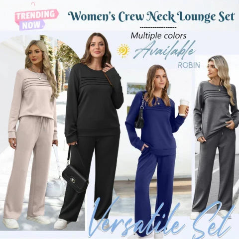 🎁LAST DAY SALE 70% OFF👍✨Women's Crew Neck Top & Drawstring Pants Set
