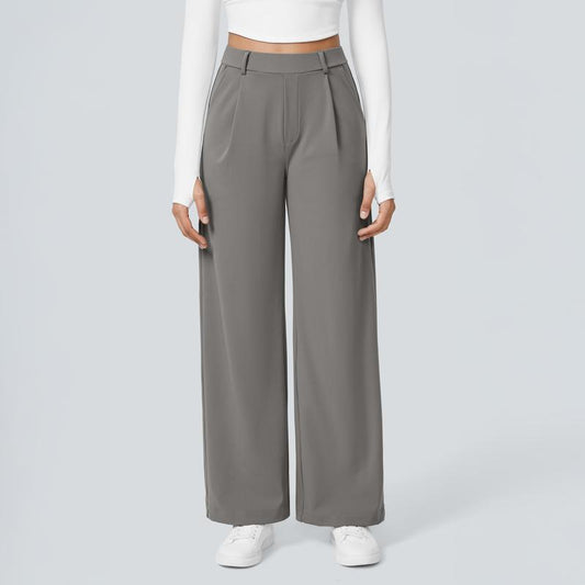 👖New arrival 40% OFF!💝Women's High Waisted Straight Leg Work Trousers with Side Pockets -✨Smart & Casual Look for Office and Beyond
