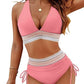 👙2026 New Type 49% OFF💥👙High Waisted Tummy Control Color Block Bikini Sets3