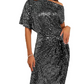 💃70% OFF!!!-Ready for Christmas's Party!!!🎅🎉Women's Sparkly One-Shoulder Ruched Bodycon Party Dress