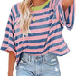 🎉Limited Sale 50% OFF🔥Buy 2 get 5% off 🎉Women's Round Neck Striped Short Sleeve Casual Top
