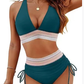 👙2026 New Type 49% OFF💥👙High Waisted Tummy Control Color Block Bikini Sets3