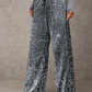 💖HOT SALE 50% OFF🥰Women's Sequin Sparkle Wide Leg Pants with Elastic Waistband2
