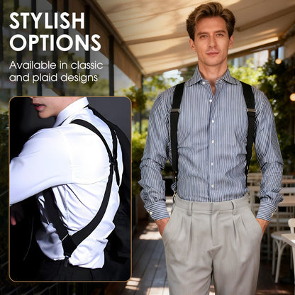⏳Time-Limited Special⏰Men's X-Back Suspenders with Hook Clips – Adjustable & Heavy-Duty 6