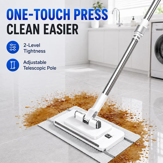 ⏳LAST DAY SALE ONLY ￡8.99!!🔥Extendable Telescopic Disposable Flat Clip Mop, 360° Swivel Lightweight Floor Mop -✨Multi-purpose Cleaner for Hardwood, Tile, Kitchen & Bathroom