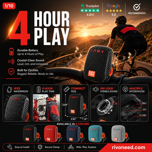 🥳2026 HOT SALE🥳💞50K+ SOLD!🎶 Waterproof Bicycle Bluetooth Speaker with Mounting Bracket