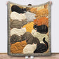 🎁LAST DAY SALE: £11.98!! 🐱💤 Cozy 9‑Panel Sleeping Cats Blanket – Ultra‑Soft Flannel, Reversible Design, Perfect for Sofa, Bed & Travel 🌙✨