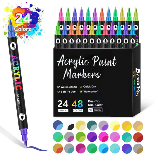 🎅🌟Christmas Sale 50% OFF!!🎄🌈Dual Tip Acrylic Paint Pen Marker