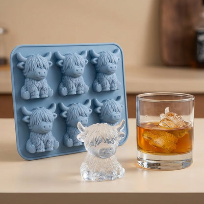 🎁💥LAST DAY SPECIAL PRICE!🐮 Mini Highland Cow Ice Cube Mold – Cute 3D Ice for Drinks, Parties & Gifts