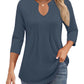 🌷Summer Hot Sale 50% Off💕2025 Womens Casual 3/4 Sleeve Pleated Tunic Blouse Top(🎉Buy 2 get 10% off & Free shipping)