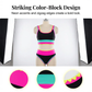 🎁New Arrival 50% OFF💥Color Block Patchwork Nylon Sporty 3-Piece Bikini Set - High Waisted & Tummy Control Swimsuit👙🌈