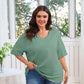 🌷2026 Summer Sale 50% OFF☀️Tankaneo Women's Plus Size V Neck T Shirts Summer Half Sleeve Tees Casual Loose Fit Cotton Tunic Top