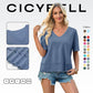 🏖️Summer Cool Deal: ONLY ￡12.99!💃Women's Half Sleeve V-Neck Top with Patchwork Hem