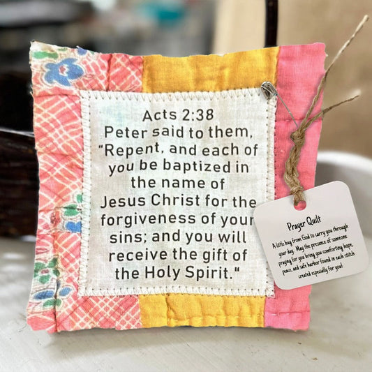 💖 Special Gift sale 50% OFF🔥Last 3 Hours!!🎁Handmade Prayer Quilt with cross inside