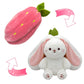 ⏳LAST DAY SALE: ￡7.99!!  🍓Strawberry Bunny Transformed into Little Rabbit🎀 Fruit Doll Plush Toy🐰