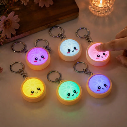 🏆Surprise Price: Only £6.99🔥Cute Dumpling Pressable Fidget Keychain - touch sensing light