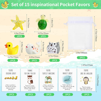🎁🔥Last day sale 50% OFF🔥 25 Sets Employee Appreciation Gifts – Funny Resin Animals with Thank You Cards (75 Pieces)