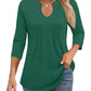 🌷Summer Hot Sale 50% Off💕2025 Womens Casual 3/4 Sleeve Pleated Tunic Blouse Top(🎉Buy 2 get 10% off & Free shipping)