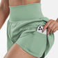 🔥 Limited time 50% OFF💥Buy 2 get 5% off🎉Nylon high-rise yoga shorts 🎽 with side pockets 2-in-1