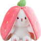 ⏳LAST DAY SALE: ￡7.99!!  🍓Strawberry Bunny Transformed into Little Rabbit🎀 Fruit Doll Plush Toy🐰