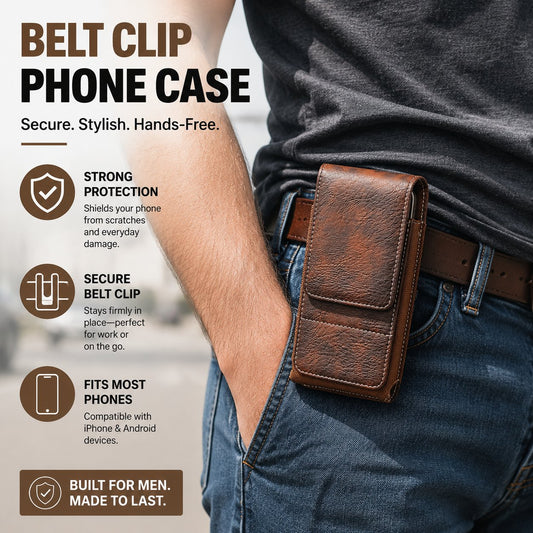 ⏳🏆LAST DAY SALE: ￡7.99!! ⚡Big Discount | Waist Belt Cell Phone Pouch 📱 Multi-Pocket Leather Holster with Card Holder