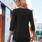 🌷Summer Hot Sale 50% Off💕2025 Womens Casual 3/4 Sleeve Pleated Tunic Blouse Top(🎉Buy 2 get 10% off & Free shipping)