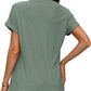 💖Buy 2 get 5% off🌷Summer Hot Sale 50% Off💕2025 Women's V Neck Eyelet Dressy Casual Basic Short Sleeve Tees