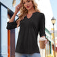 🌷Summer Hot Sale 50% Off💕2025 Womens Casual 3/4 Sleeve Pleated Tunic Blouse Top(🎉Buy 2 get 10% off & Free shipping)