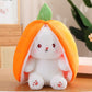 ⏳LAST DAY SALE: ￡7.99!!  🍓Strawberry Bunny Transformed into Little Rabbit🎀 Fruit Doll Plush Toy🐰
