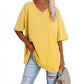 🌷2026 Summer Sale 50% OFF☀️Tankaneo Women's Plus Size V Neck T Shirts Summer Half Sleeve Tees Casual Loose Fit Cotton Tunic Top