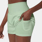 🔥 Limited time 50% OFF💥Buy 2 get 5% off🎉Nylon high-rise yoga shorts 🎽 with side pockets 2-in-1