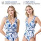 💥 Special Sale 49% OFF💥 V Neck Lace Up Printed One Piece Swimsuit and Skirt
