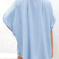 🔥Hot Sale 50% Off💥Buy 2 Get 5% Off🎁Women's Casual Button Short Sleeve Slit Hem Shirt Solid Color Tops