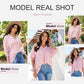 🔥2025 New Type - 50% OFF🌺V-Neck Casual 3/4 Sleeve Loose Shirt
