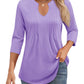 🌷Summer Hot Sale 50% Off💕2025 Womens Casual 3/4 Sleeve Pleated Tunic Blouse Top(🎉Buy 2 get 10% off & Free shipping)