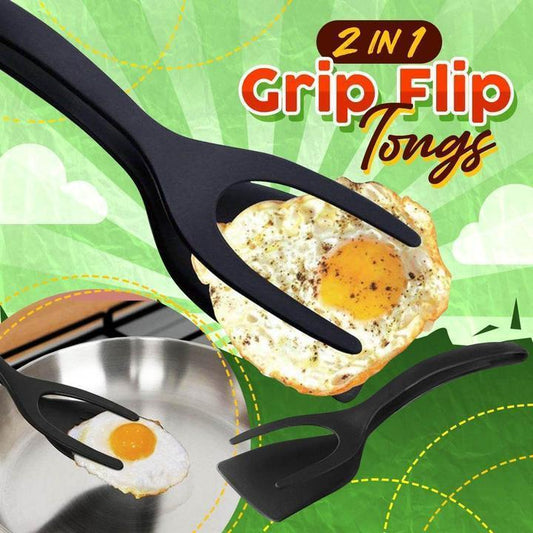 🌞Summer Hot Price Only Today-￡7.99!!🔥Buy 1 Get 1 Free🔥2 In 1 Grip Flip Tongs