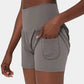 🔥 Limited time 50% OFF💥Buy 2 get 5% off🎉Nylon high-rise yoga shorts 🎽 with side pockets 2-in-1