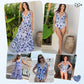 💥 Special Sale 50% OFF💥 V Neck Lace Up Printed One Piece Swimsuit and Skirt