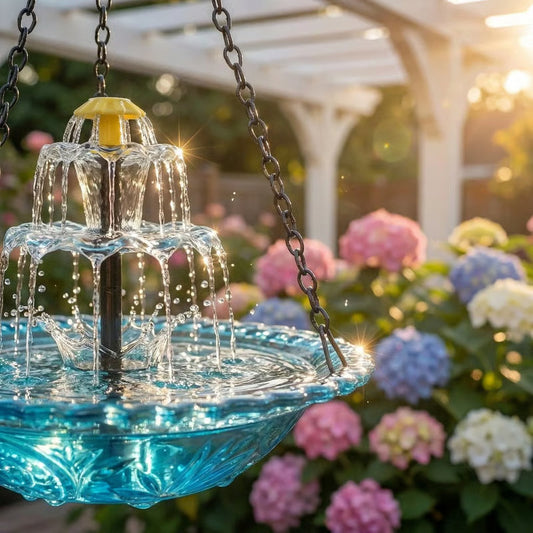🔥💐SPRING DAY SALE- ONLY £10.99!!⚡50K+ SOLD!🐦Solar Cascade Hanging Bird Bath Fountain