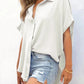 🔥Hot Sale 50% Off💥Buy 2 Get 5% Off🎁Women's Casual Button Short Sleeve Slit Hem Shirt Solid Color Tops