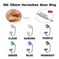 🔥New Hot Selling❤️‍🔥 7-pack affordable set 18G (1.0 mm) 8 mm horseshoe nose ring with internal thread and decorative stones 💎