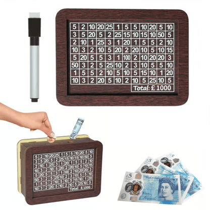 🔥NEW YEAR SALE £7.99!!⚡50K+ SOLD!💰Cash Vault Wooden Savings Box