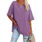 🌷2026 Summer Sale 50% OFF☀️Tankaneo Women's Plus Size V Neck T Shirts Summer Half Sleeve Tees Casual Loose Fit Cotton Tunic Top