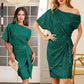 💃70% OFF!!!-Ready for Christmas's Party!!!🎅🎉Women's Sparkly One-Shoulder Ruched Bodycon Party Dress