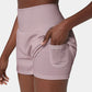 🔥 Limited time 50% OFF💥Buy 2 get 5% off🎉Nylon high-rise yoga shorts 🎽 with side pockets 2-in-1