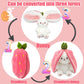 ⏳LAST DAY SALE: ￡7.99!!  🍓Strawberry Bunny Transformed into Little Rabbit🎀 Fruit Doll Plush Toy🐰