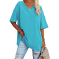 🌷2026 Summer Sale 50% OFF☀️Tankaneo Women's Plus Size V Neck T Shirts Summer Half Sleeve Tees Casual Loose Fit Cotton Tunic Top